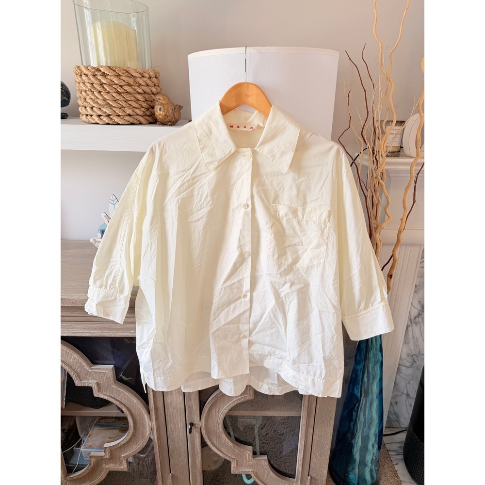 Marni Button Down Shirt Womens Cream IT 40